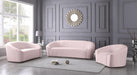 Riley Pink Velvet Loveseat - Home And Beyond