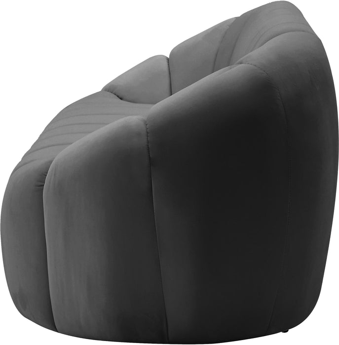 Elijah Grey Velvet Loveseat