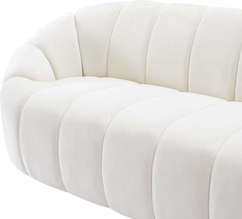 Elijah Cream Velvet Sofa