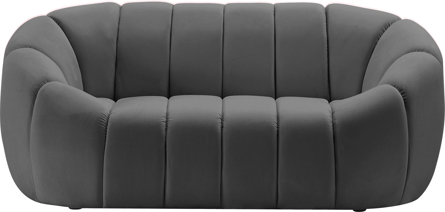 Elijah Grey Velvet Loveseat