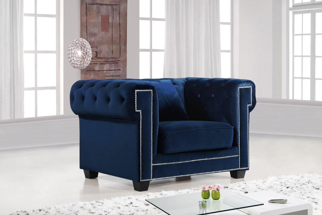 Bowery Navy Velvet Chair