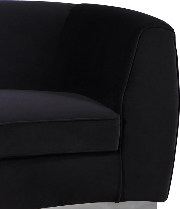 Julian Black Velvet Loveseat - Home And Beyond