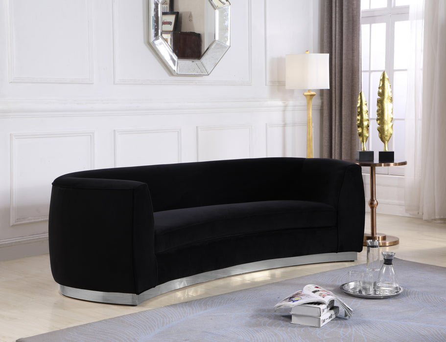 Julian Black Velvet Sofa