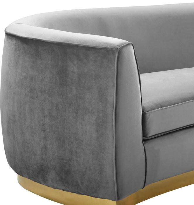 Julian Grey Velvet Sofa - Home And Beyond