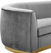Julian Grey Velvet Loveseat - Home And Beyond