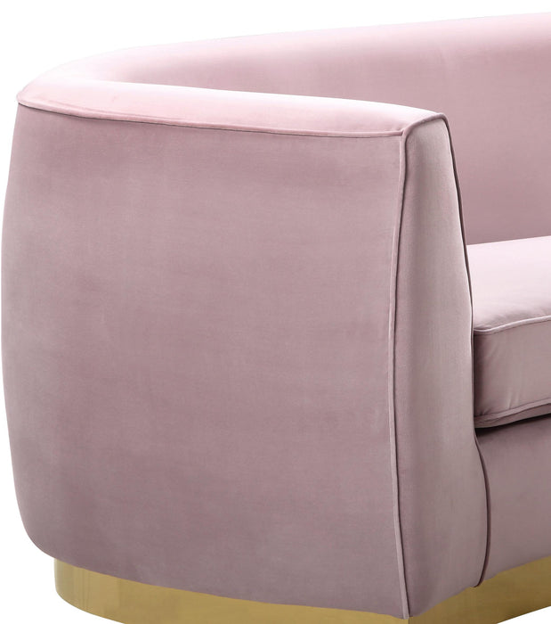 Julian Pink Velvet Loveseat - Home And Beyond