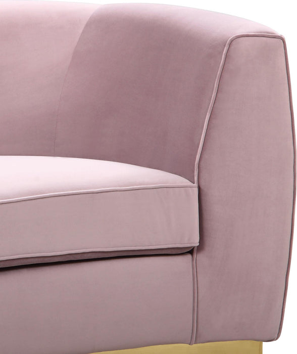 Julian Pink Velvet Loveseat - Home And Beyond