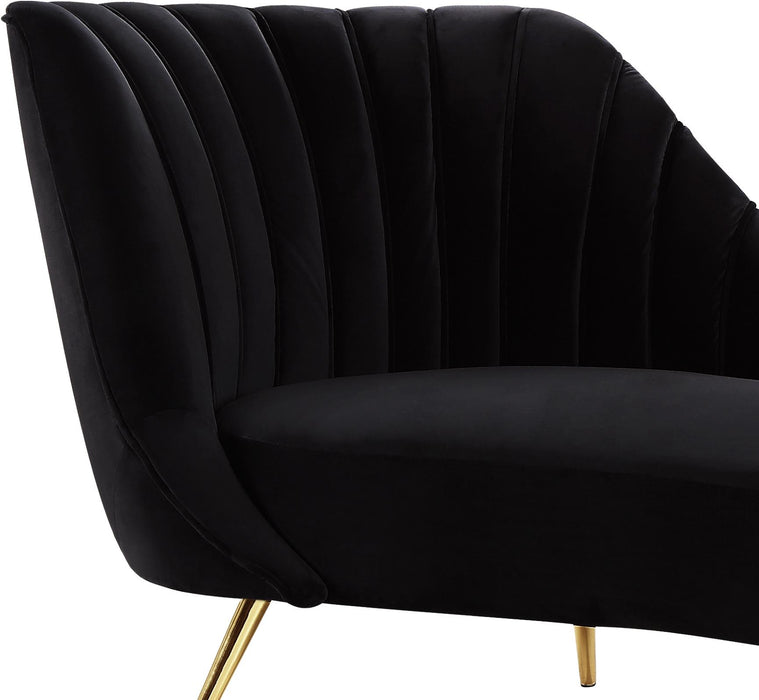 Margo Black Velvet Chaise