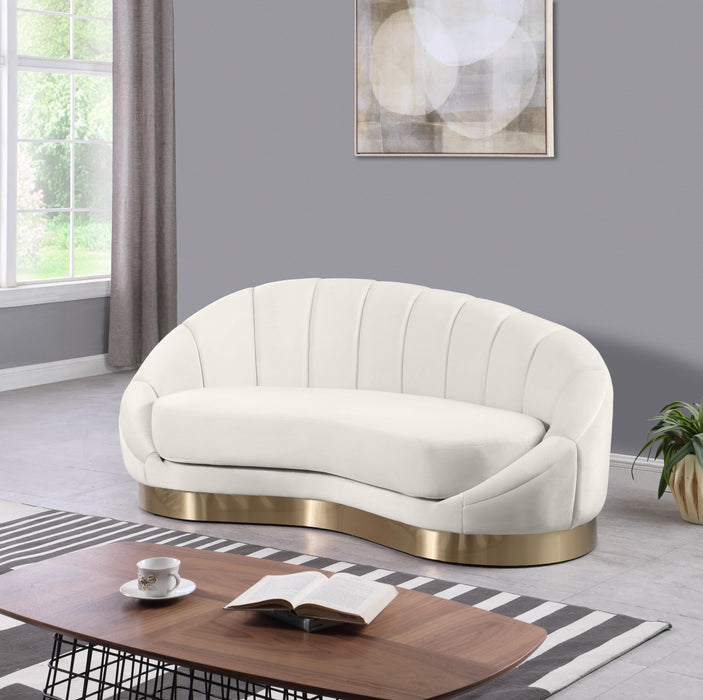 Shelly Cream Velvet Chaise