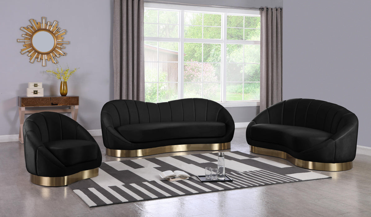 Shelly Black Velvet Sofa - Home And Beyond