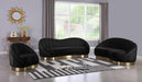 Shelly Black Velvet Sofa - Home And Beyond
