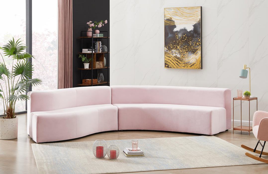 Curl Pink Velvet 2pc. Sectional