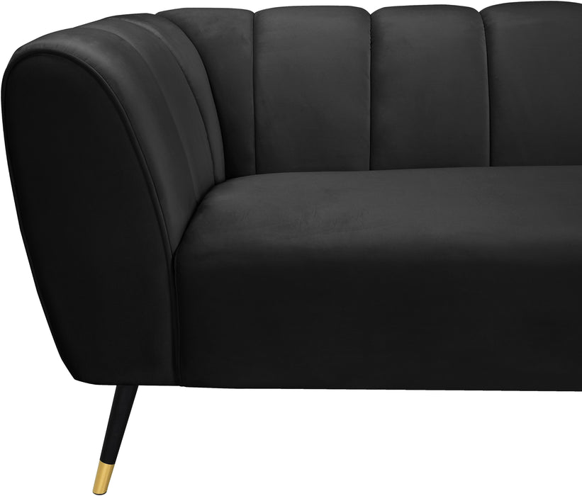 Beaumont Black Velvet Sofa