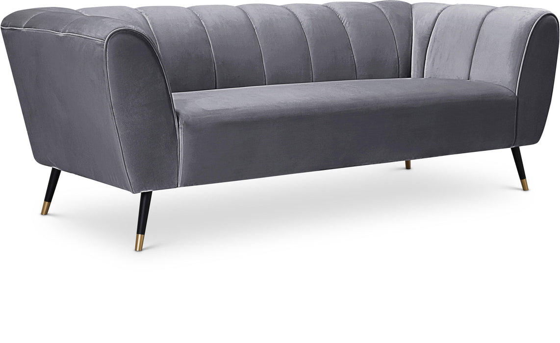 Beaumont Grey Velvet Sofa - Home And Beyond