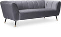 Beaumont Grey Velvet Sofa - Home And Beyond