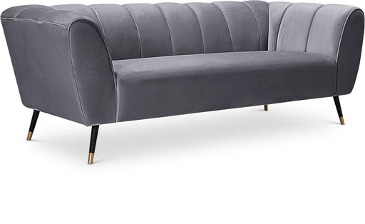 Beaumont Grey Velvet Sofa - Home And Beyond