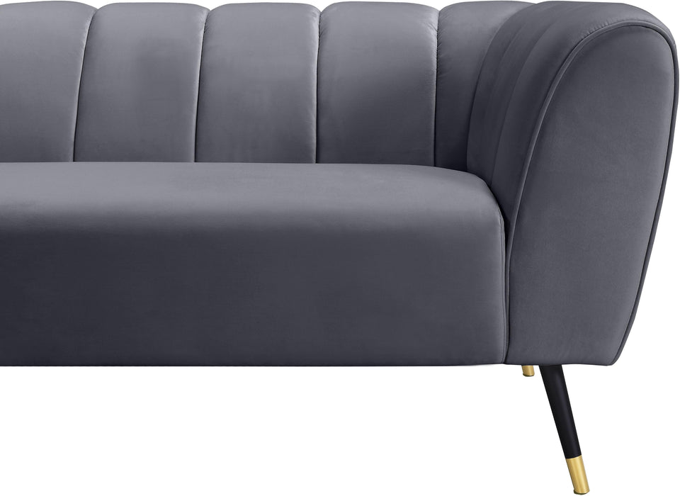 Beaumont Grey Velvet Sofa - Home And Beyond