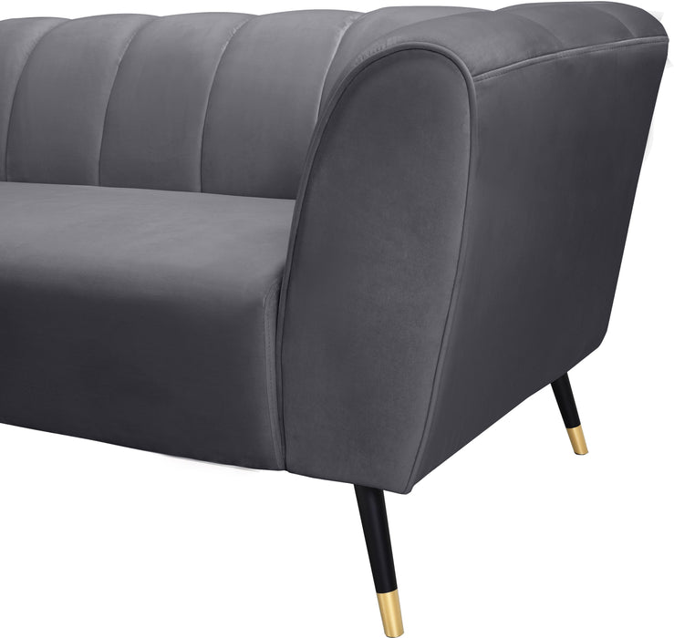 Beaumont Grey Velvet Sofa - Home And Beyond