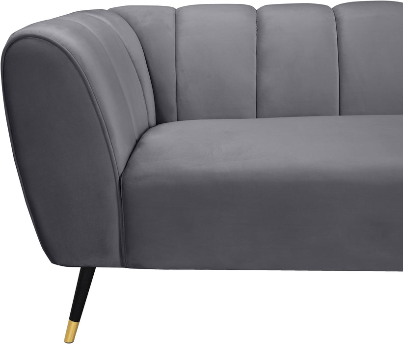 Beaumont Grey Velvet Sofa - Home And Beyond