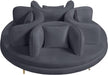 Circlet Grey Velvet Round Sofa Settee - Home And Beyond