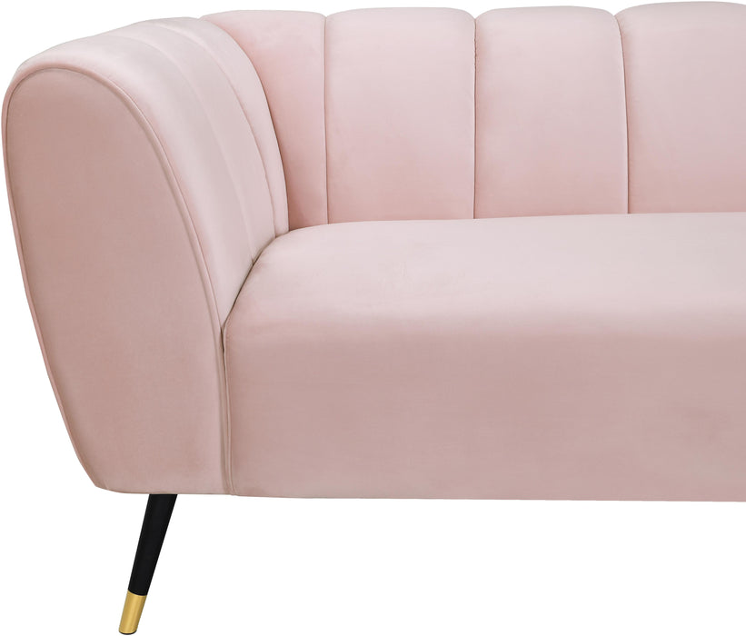 Beaumont Pink Velvet Sofa - Home And Beyond