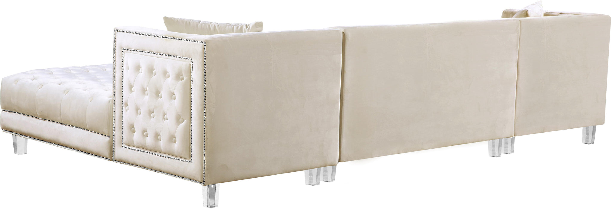 Moda Cream Velvet 3pc. Sectional