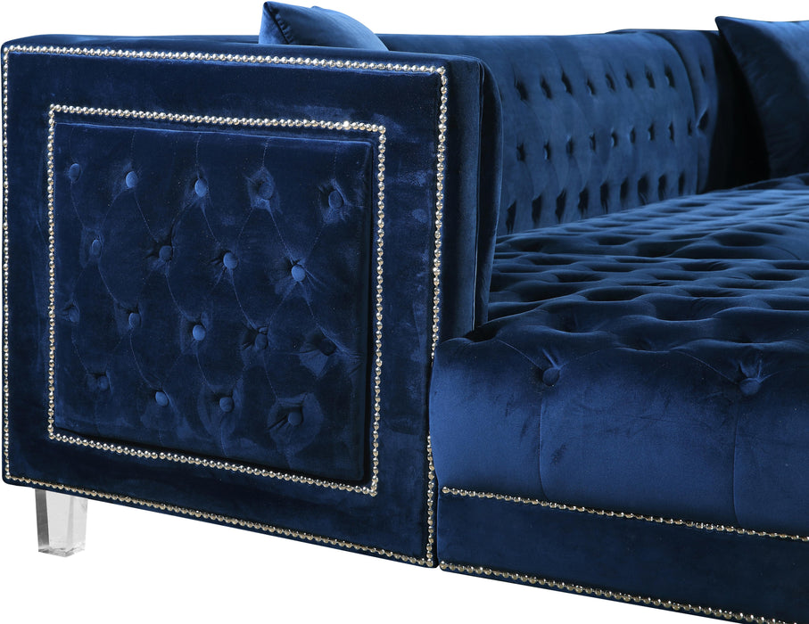 Moda Navy Velvet 3pc. Sectional