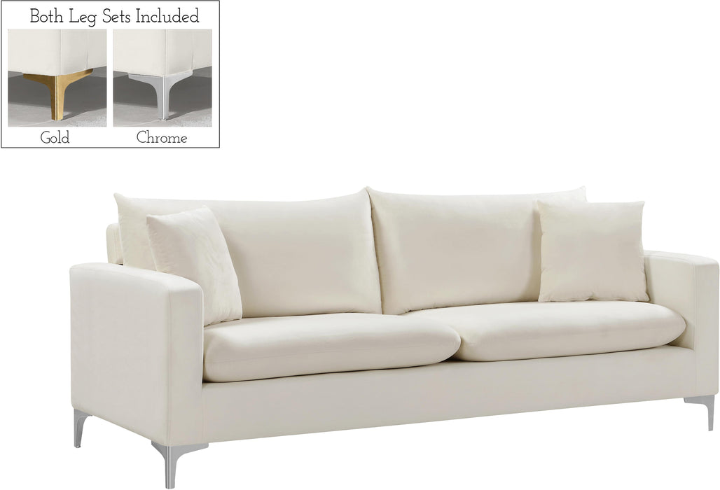 Naomi Cream Velvet Sofa