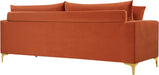 Naomi Cognac Velvet Sofa - Home And Beyond