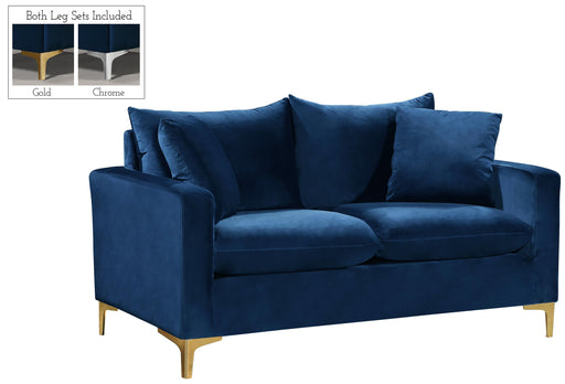 Naomi Navy Velvet Loveseat image