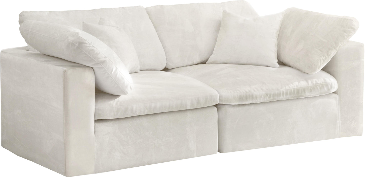 Cozy Cream Velvet Cloud Modular Sofa