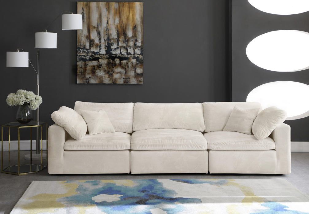 Cozy Cream Velvet Cloud Modular Sofa