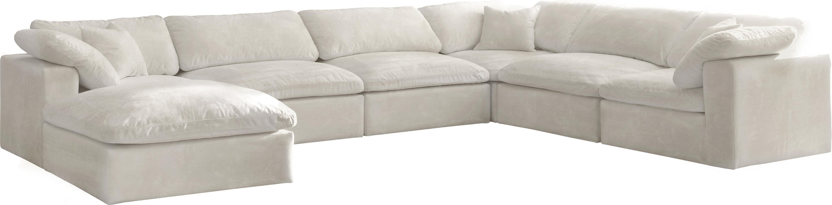 Cozy Cream Velvet Cloud Modular Sectional