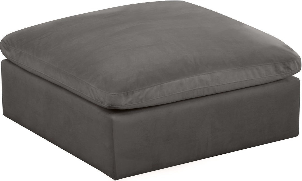 Cozy Grey Velvet Ottoman image