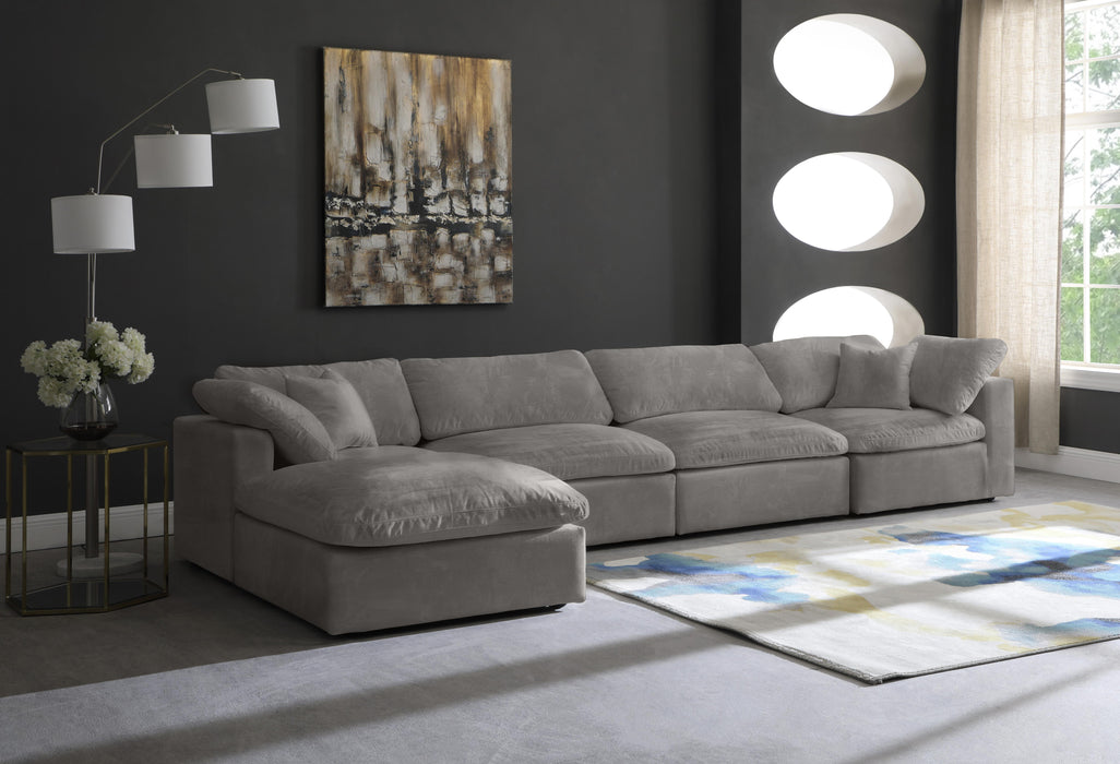 Cozy Grey Velvet Cloud Modular Sectional