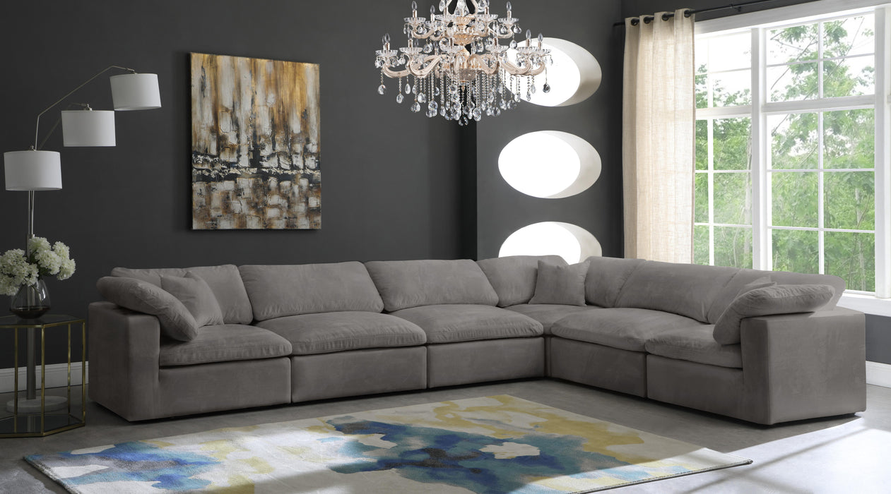 Cozy Grey Velvet Cloud Modular Sectional