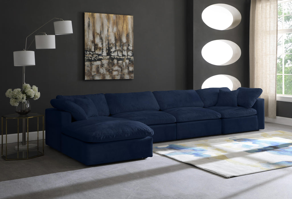 Cozy Navy Velvet Cloud Modular Sectional