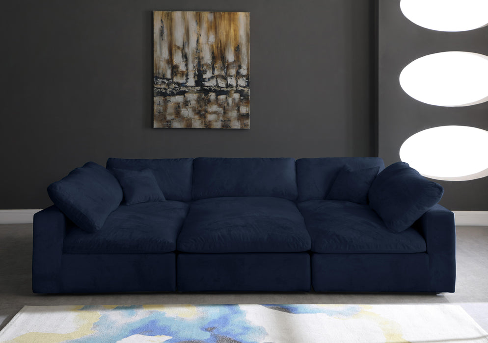 Cozy Navy Velvet Cloud Modular Sectional