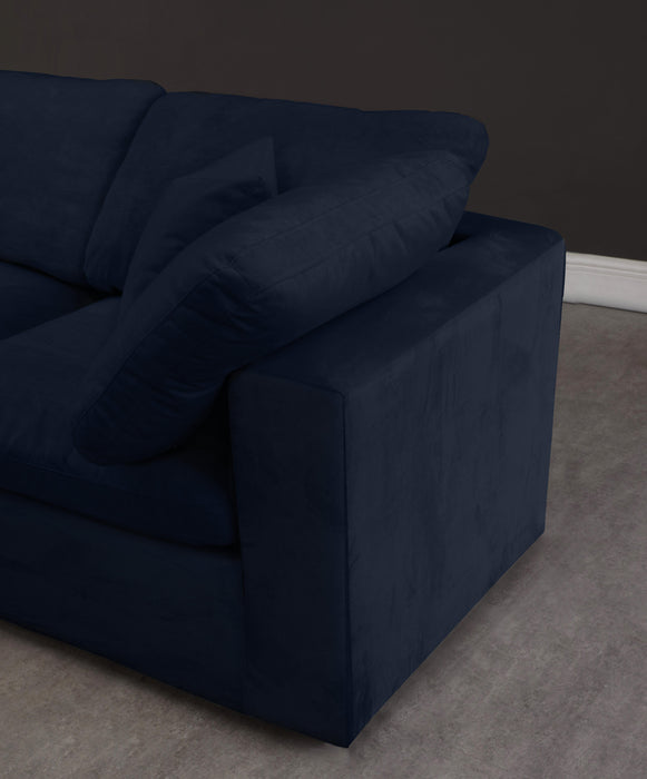 Cozy Navy Velvet Cloud Modular Sofa