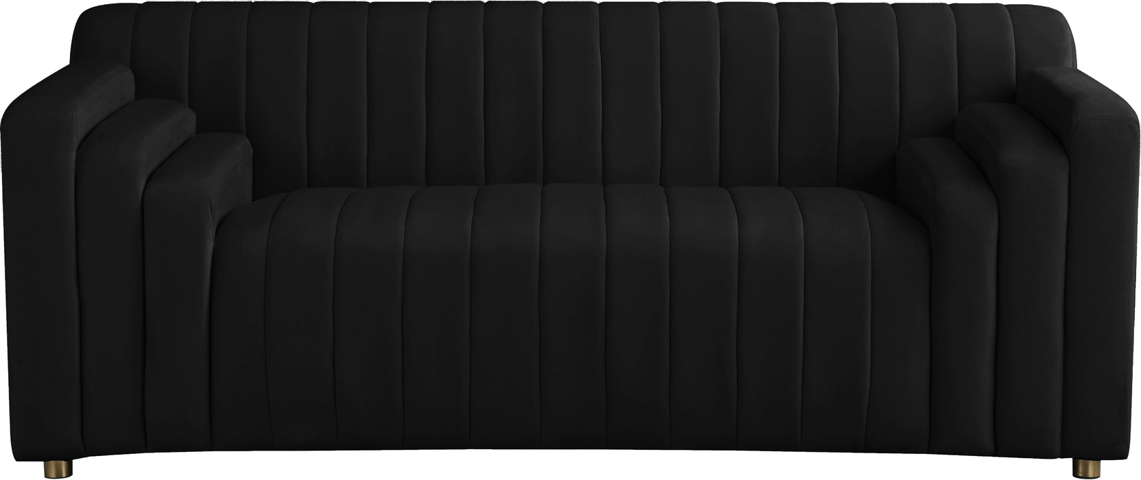 Naya Black Velvet Loveseat