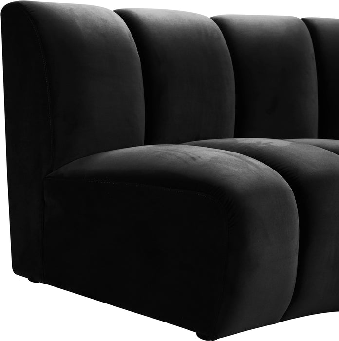 Infinity Black Velvet 5pc. Modular Sectional - Home And Beyond