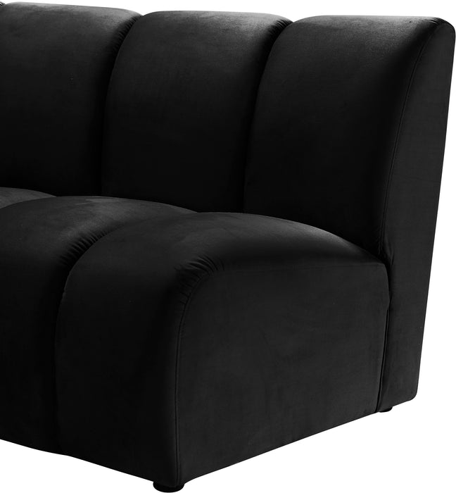 Infinity Black Velvet 8pc. Modular Sectional