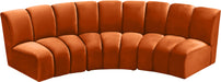 Infinity Cognac Velvet 3pc. Modular Sectional - Home And Beyond