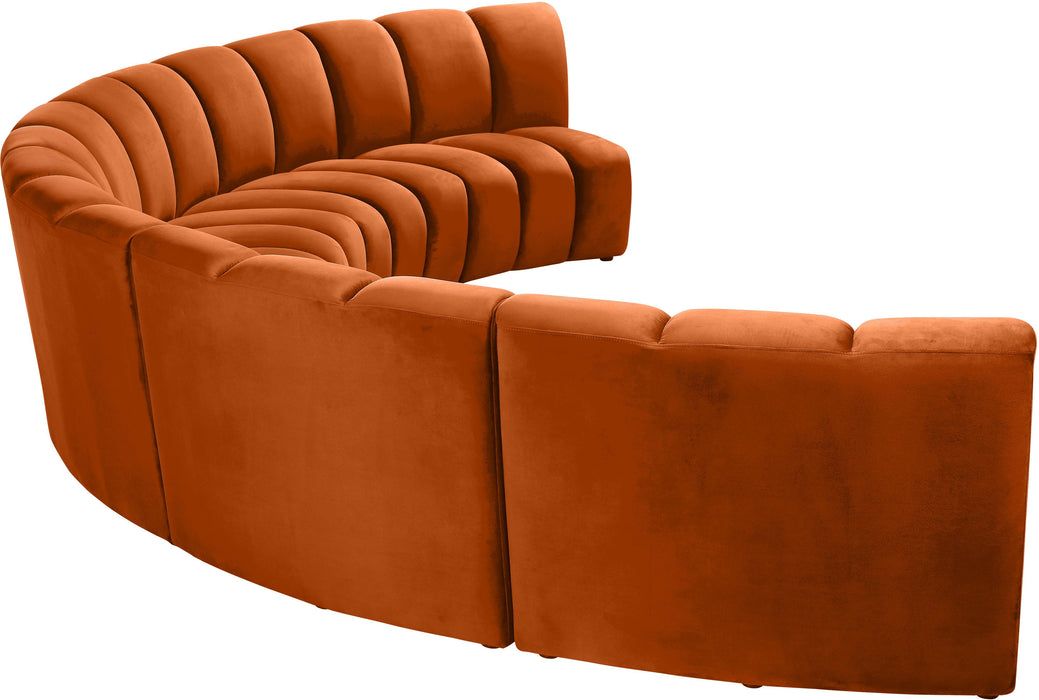 Infinity Cognac Velvet 5pc. Modular Sectional - Home And Beyond