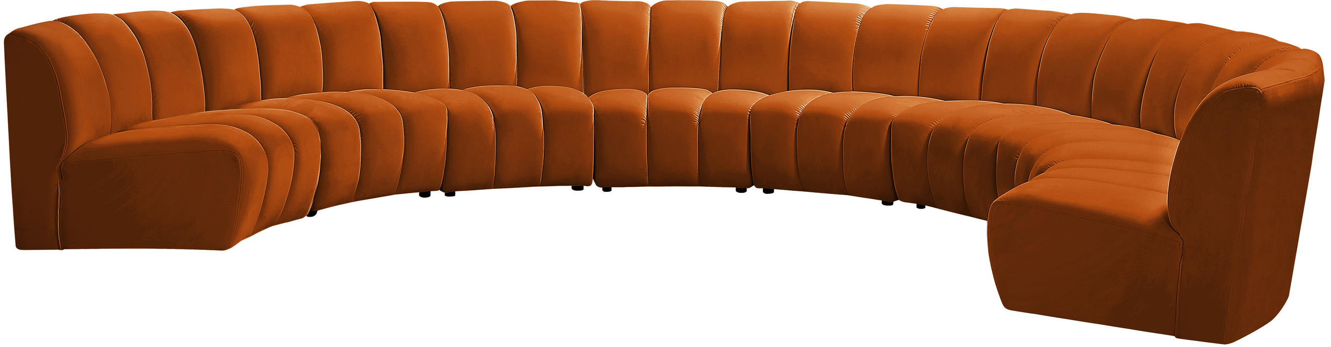 Infinity Cognac Velvet 8pc. Modular Sectional