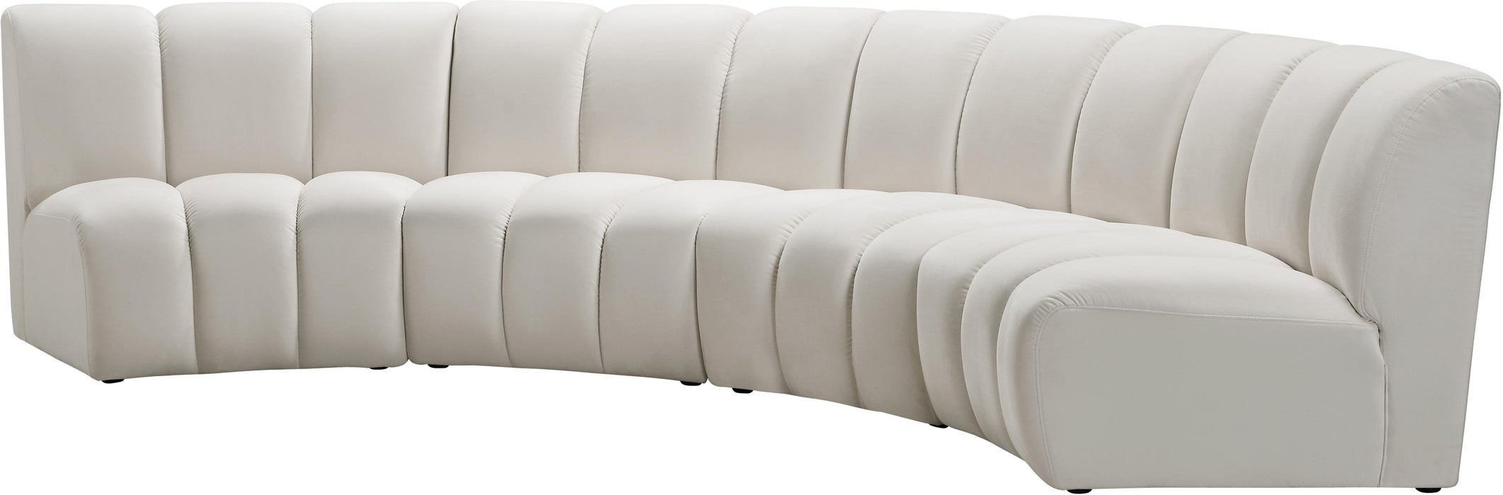 Infinity Cream Velvet 4pc. Modular Sectional - Home And Beyond