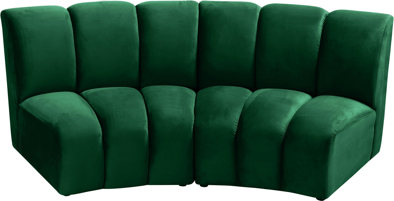 Infinity Green Velvet 2pc. Modular Sectional - Home And Beyond