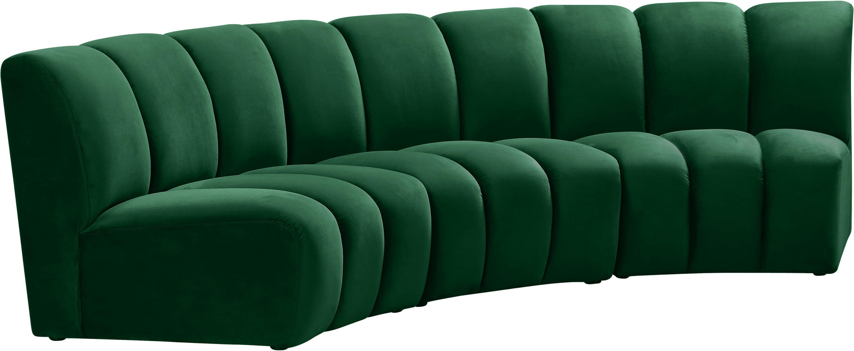 Infinity Green Velvet 3pc. Modular Sectional - Home And Beyond