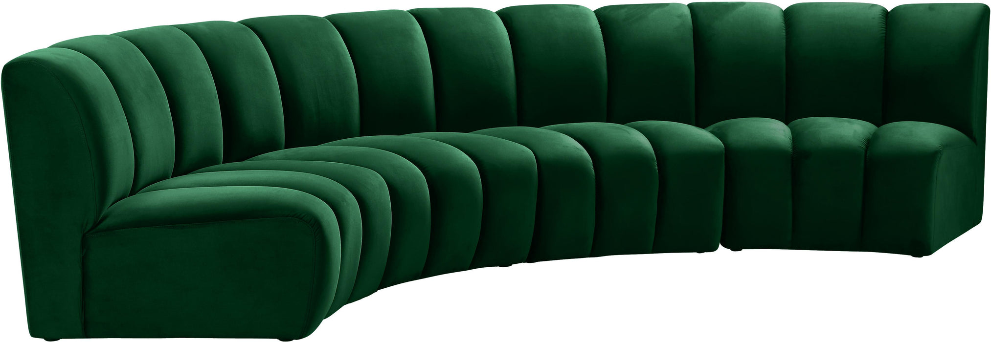 Infinity Green Velvet 4pc. Modular Sectional - Home And Beyond
