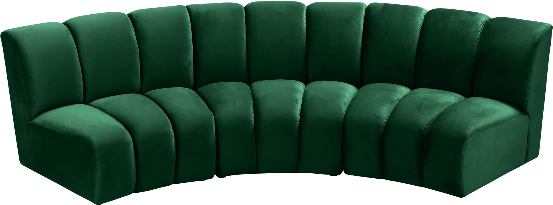 Infinity Green Velvet 3pc. Modular Sectional - Home And Beyond